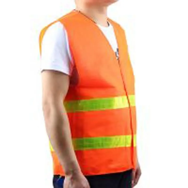 15 Pieces Labor Orange Reflective Safety Vest Sanitation Work Clothes Highlight Night Work Clothing- Orange Free Size