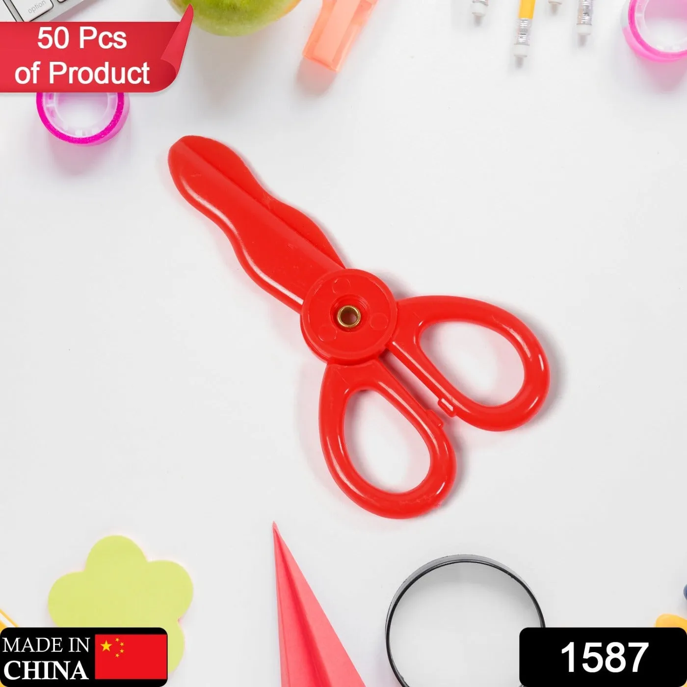 1587 Plastic Child-Safe Scissor Set, Toddlers Training Scissors, Pre-School Training Scissors and Children Art Supplies