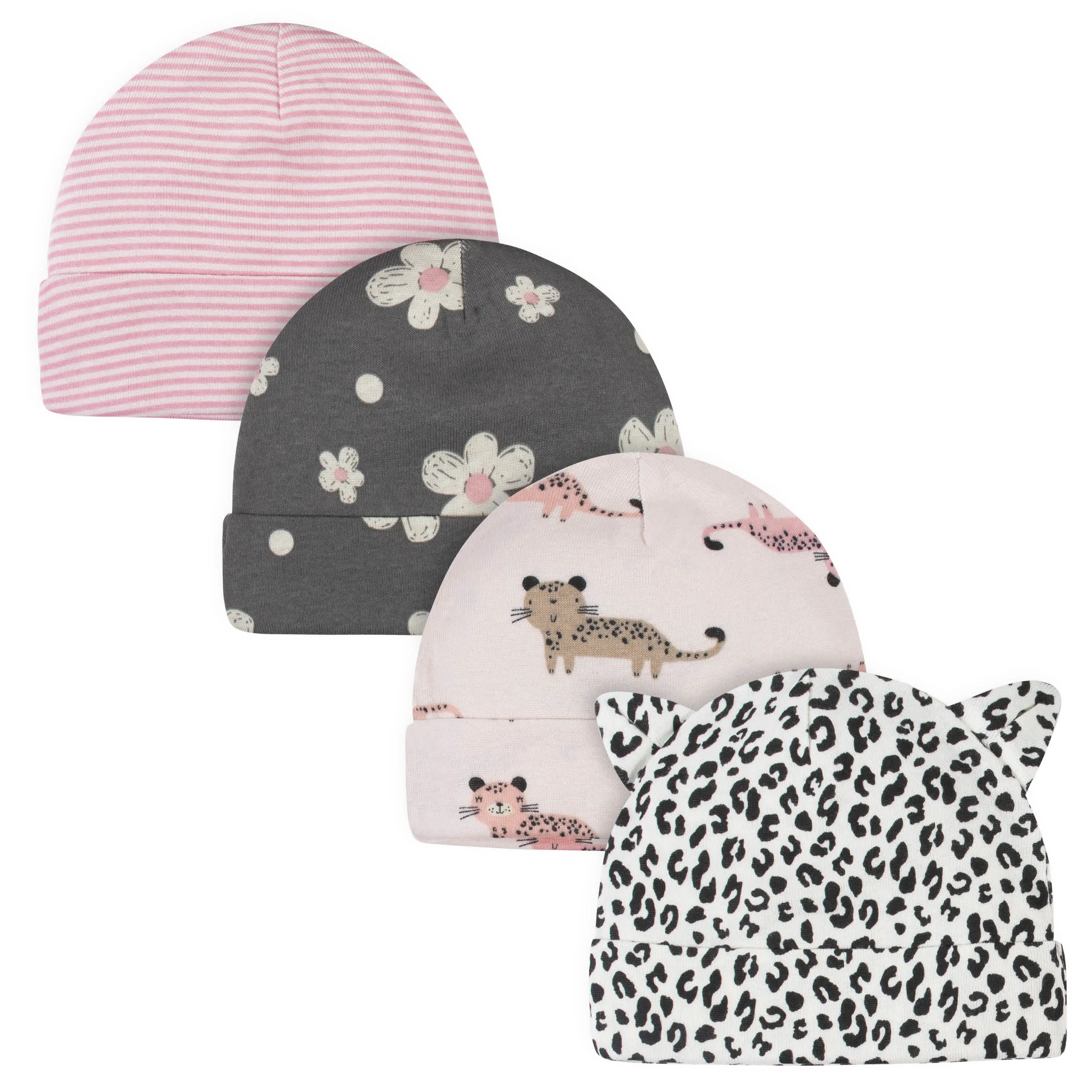 16-Piece Baby Girls Leopard Gown, Mitten, Cap, & Sock Set