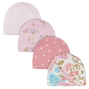 4-Pack Baby Girls Princess Caps