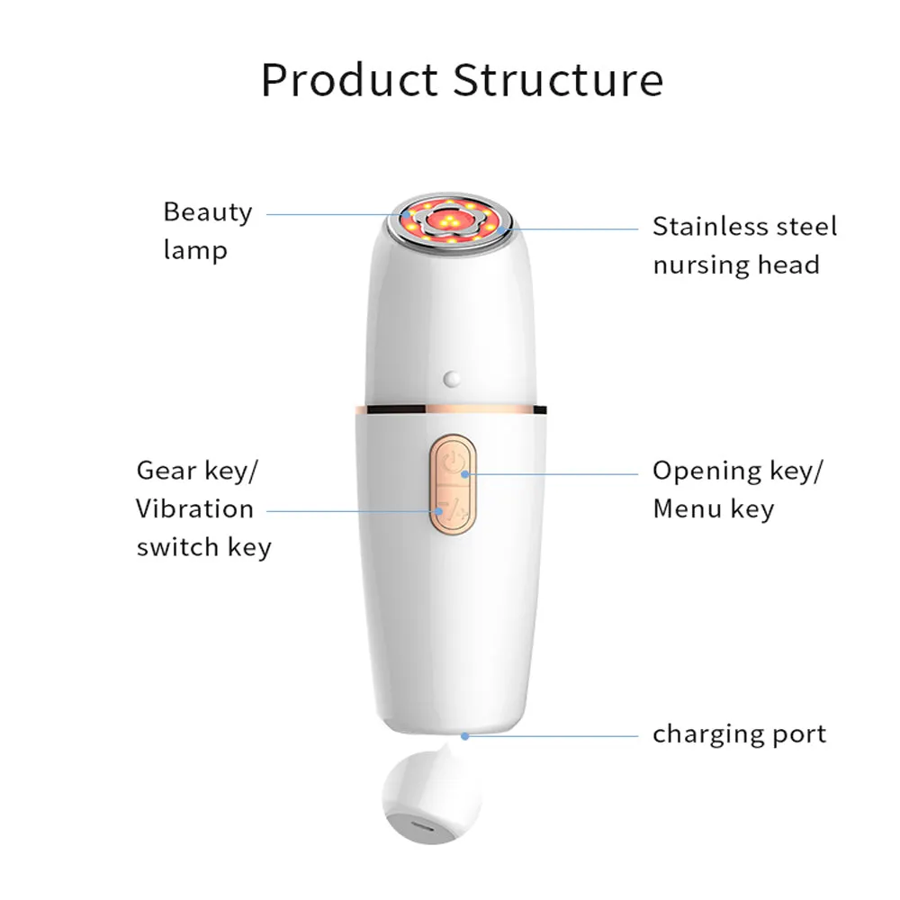 6 In 1 USB Rechargeable Beauty Device EMS Facial Mesotherapy