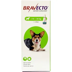 Bravecto Flea & Tick Spot On Solution For Medium Dogs (10kg - 20kg) 1ct