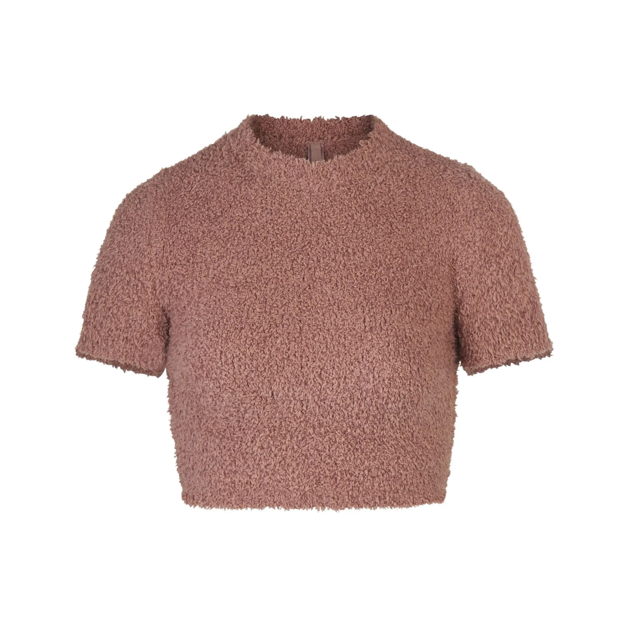 COZY KNIT CROPPED T-SHIRT | ROSE CLAY