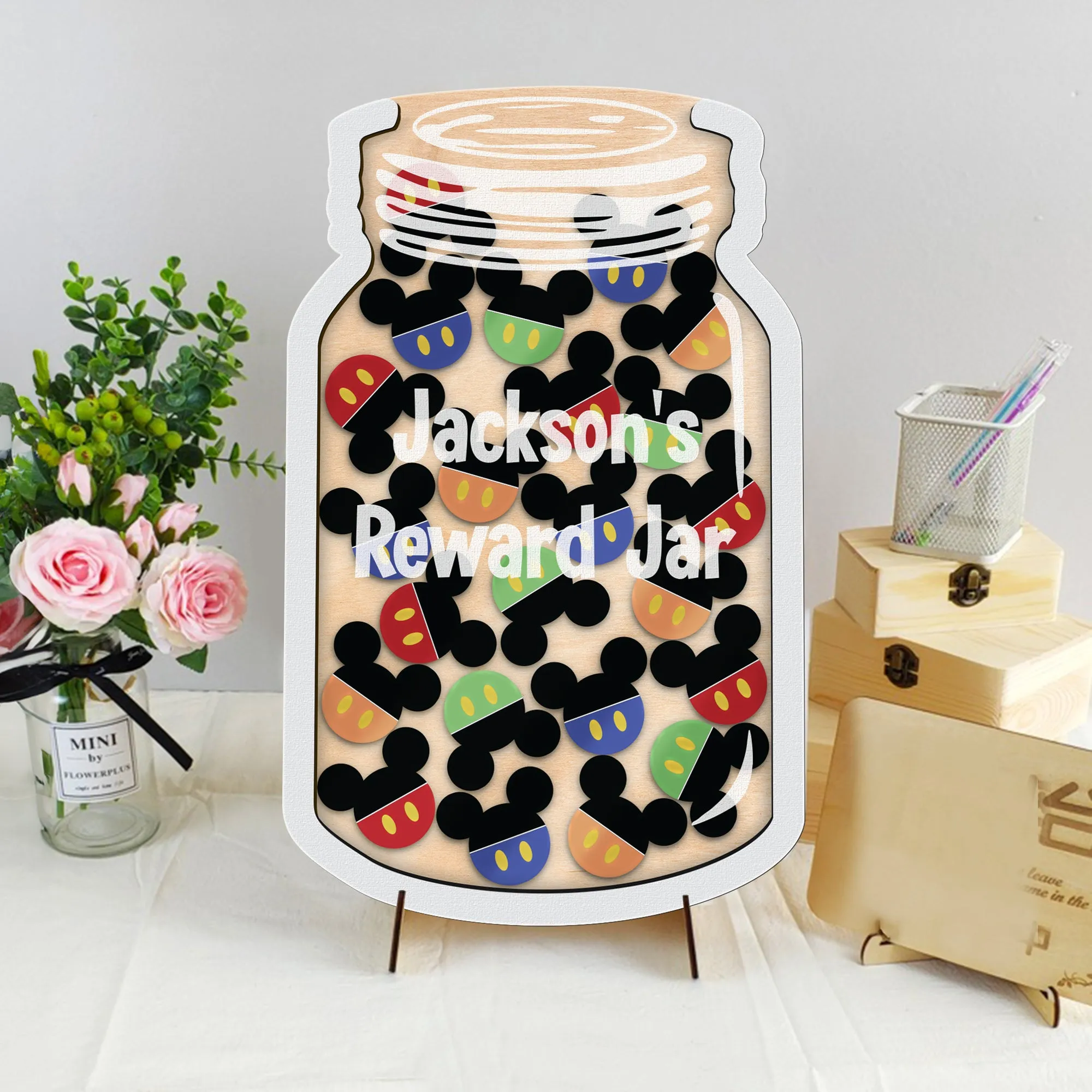 Custom Magnetic Reward Jar Classroom Behavior, Personalized Mouse Tokens Reward Jar, Classroom Decor Teacher Gifts, Kids Reward System PY20