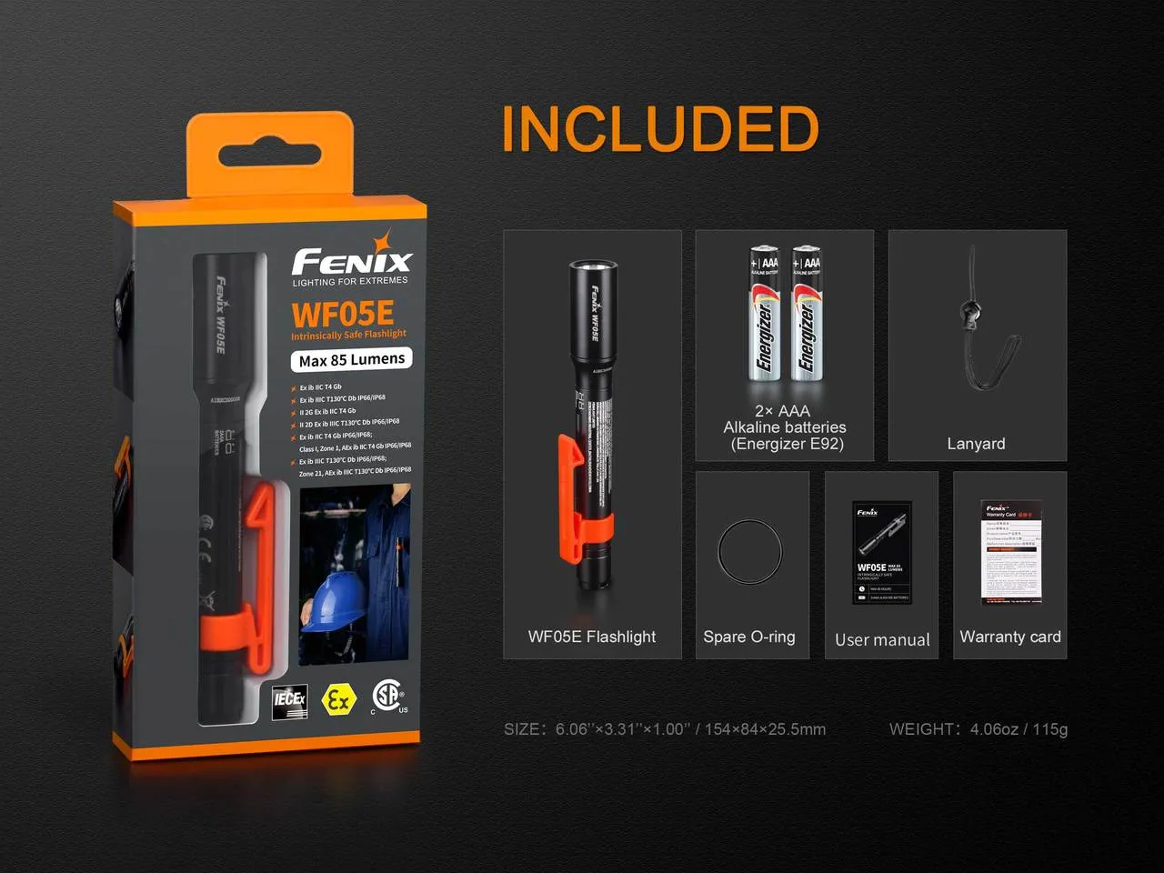 Fenix WF05E Intrinsically Safe Flashlight