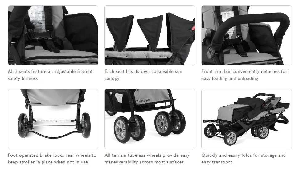 Foundations Compass Trio Triple Tandem Stroller