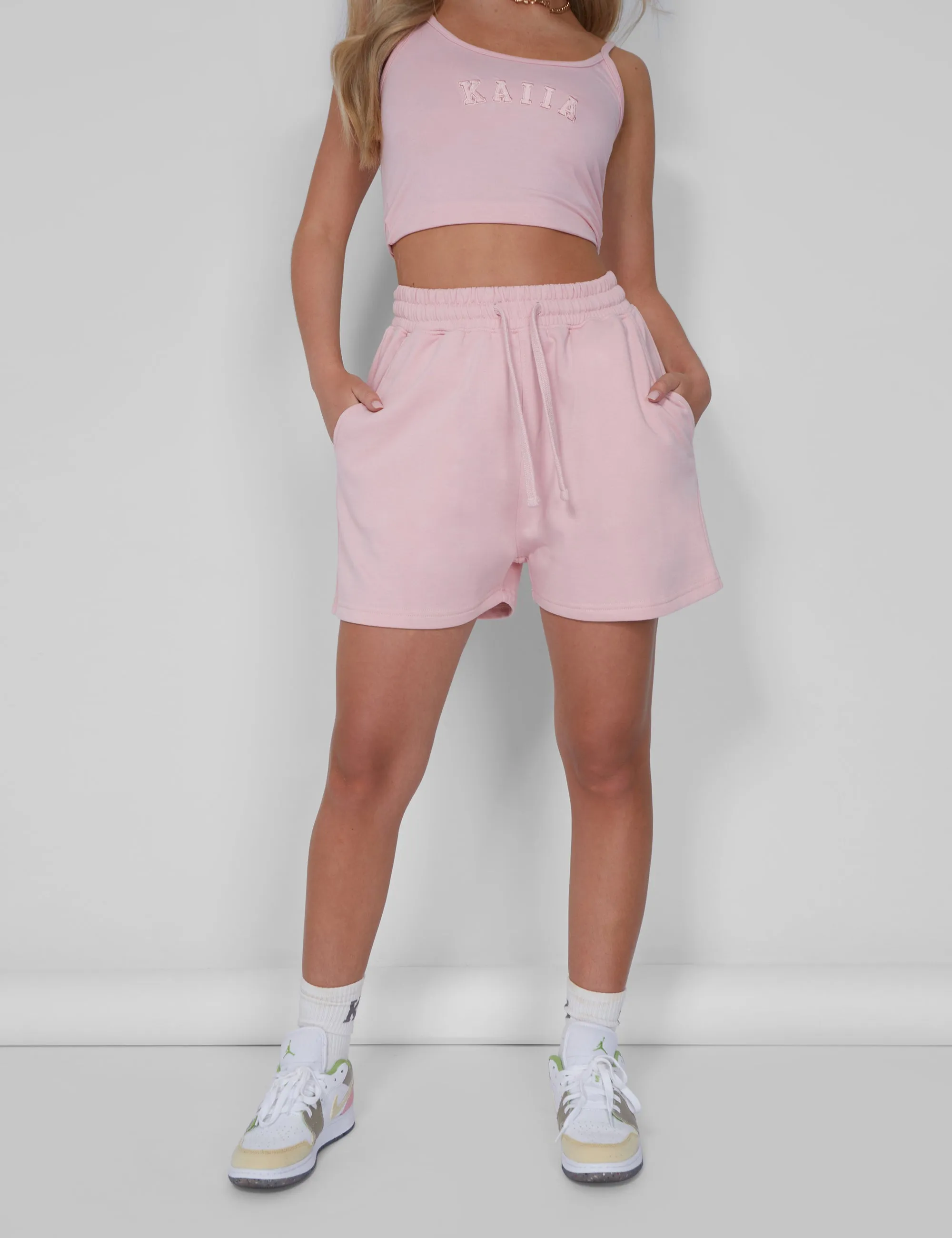 Kaiia Sweat Shorts Soft Pink