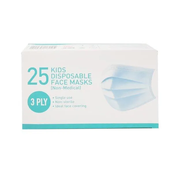 Kids Disposable Face Masks 3 Ply 25 Pk