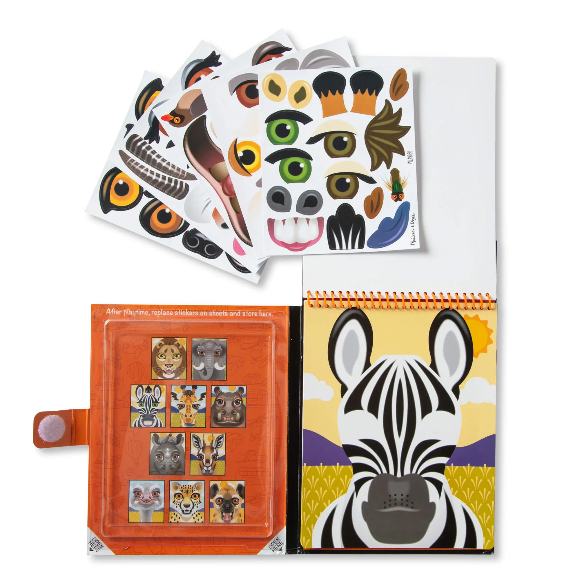 Melissa and Doug Safari Make-a-Face Reusable Sticker Pad