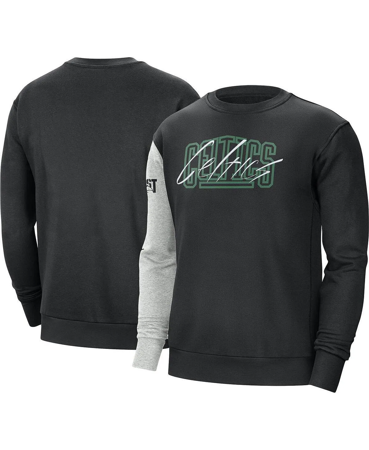 Men's Boston Celtics Courtside Versus Force & Flight Men's Black Heather Gray Pullover