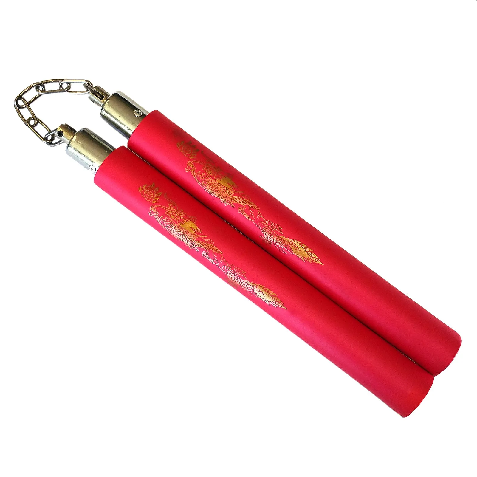 Nunchaku, Foam Padded, Chain, Red