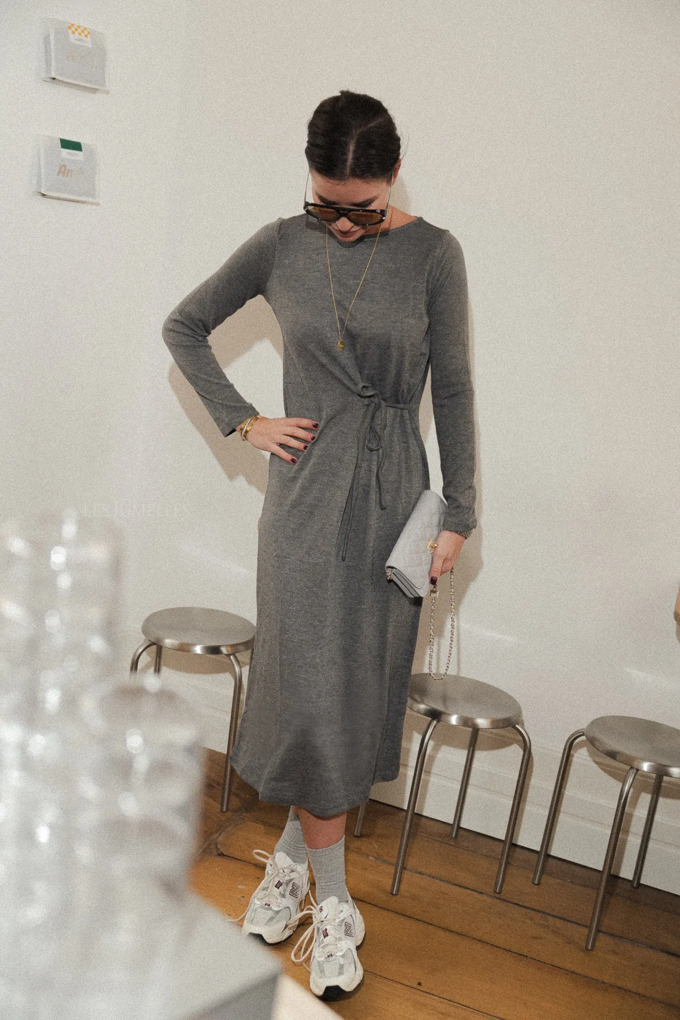 Odett dress dark grey melange