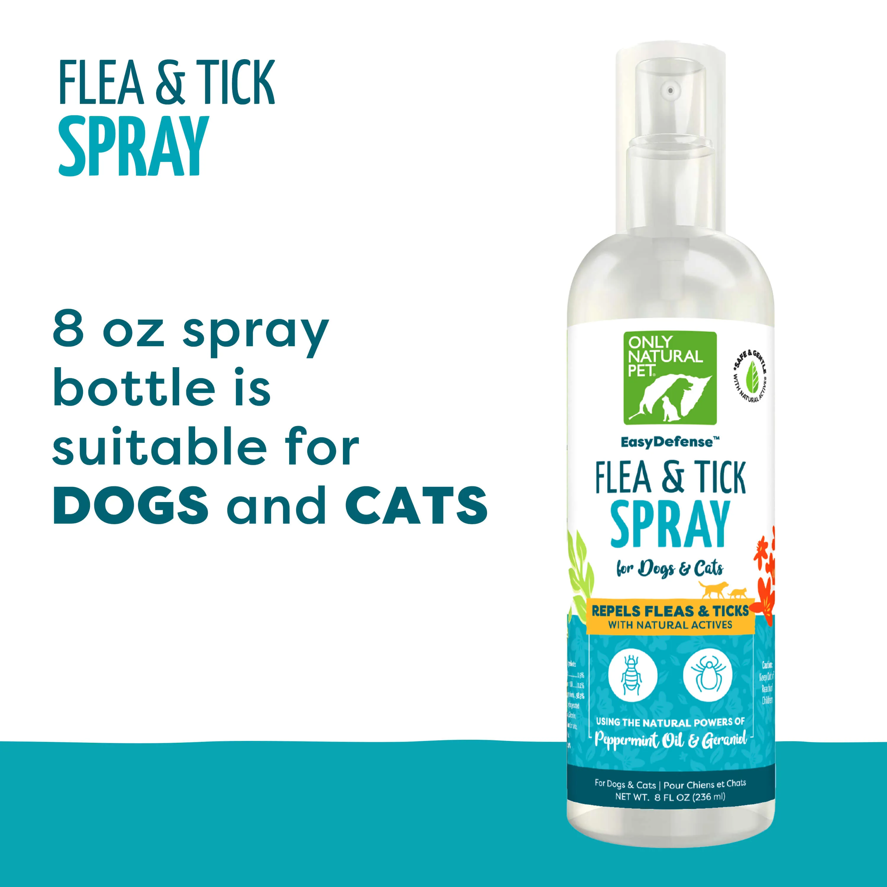 Only Natural Pet EasyDefense Flea & Tick Spray for Dogs & Cats