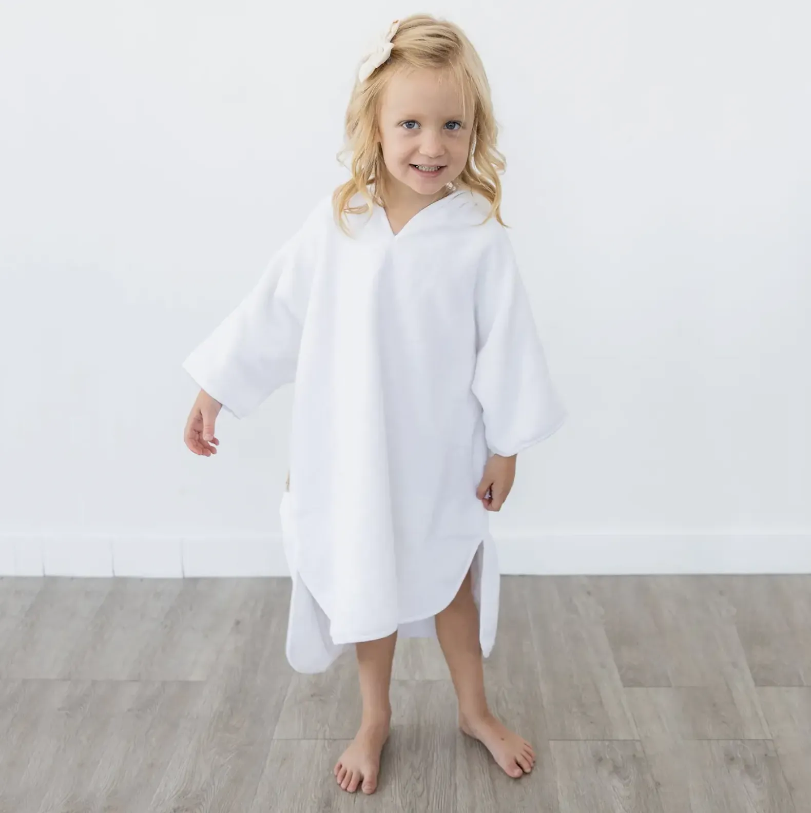 Organic Cotton Hooded Poncho Towel Cover-Up