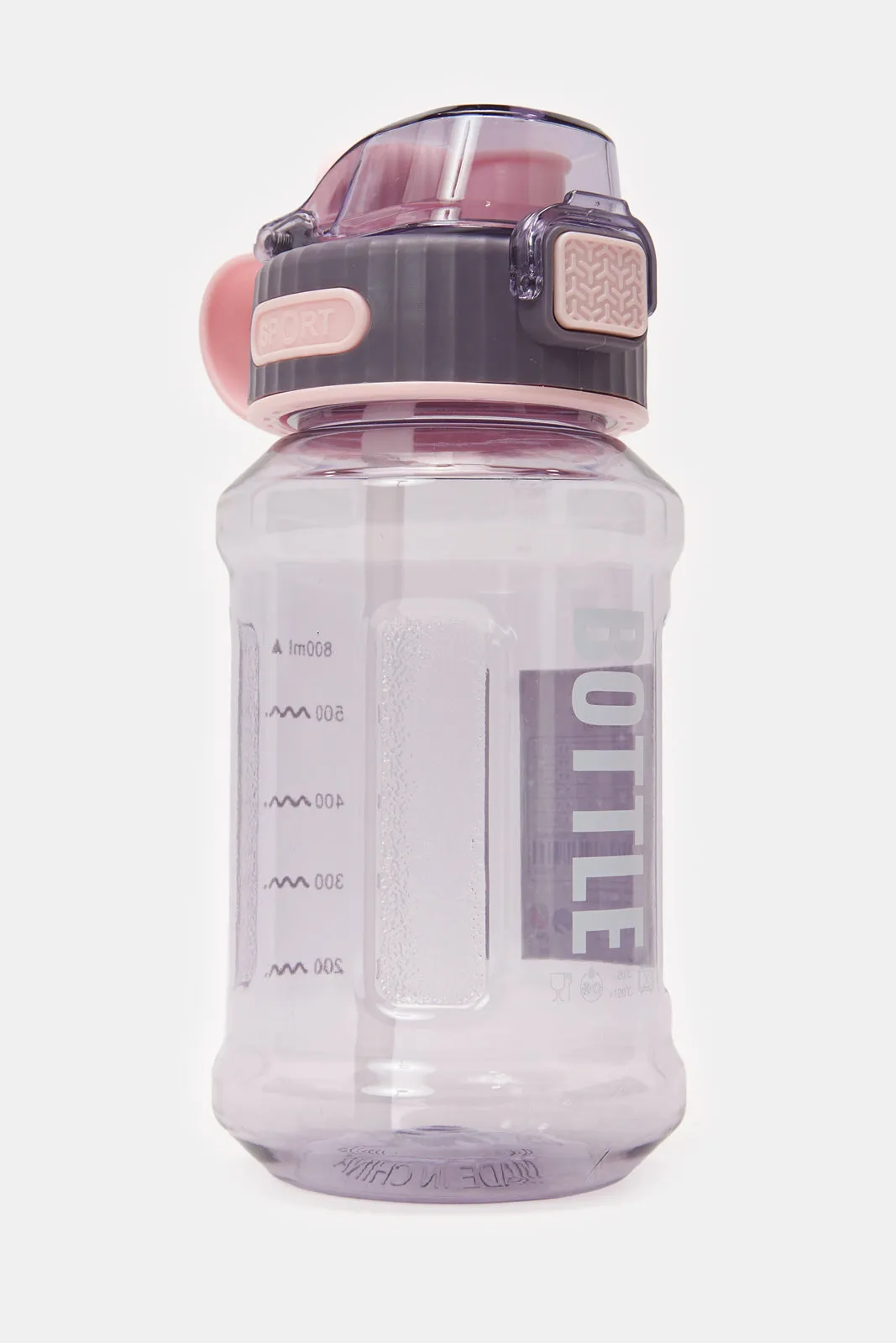 Pink Water Bottle With Lid (800ml)