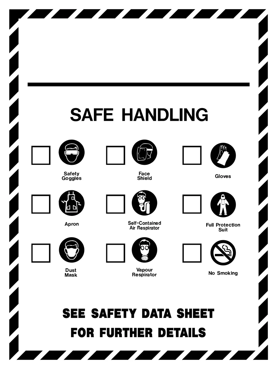 Product Identifier Label - Safe Handling