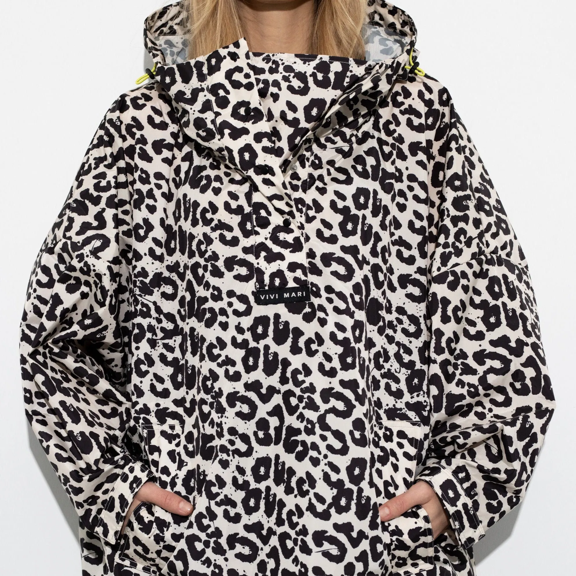 Raincoat leo splashes black/sand