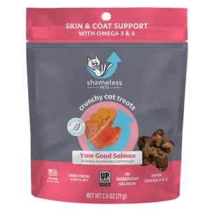 Shameless Pets Crunchy Yam Good Salmon Cat Treats, 2.5oz