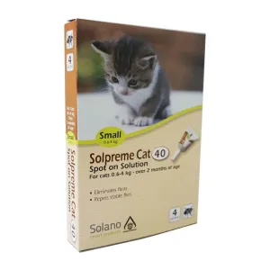 Solano Solpreme Spot-On Flea Control for Cats & Kittens 0.6 - 4kg 4ct