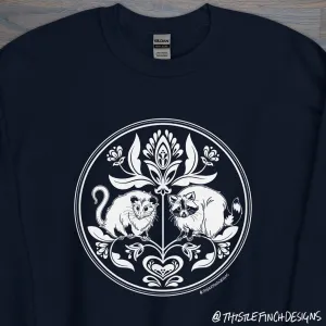 Thistle Finch Designs Raccoon & Opossum Hex Crewneck