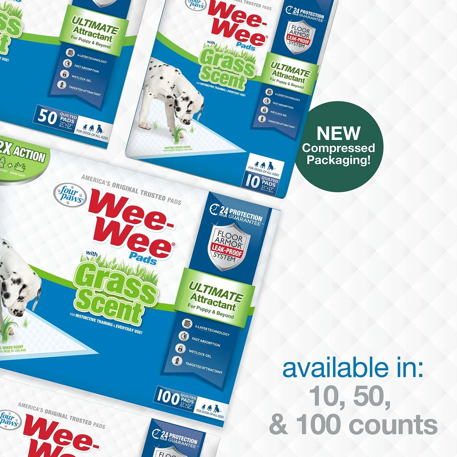 Wee-Wee Ultimate Attractant Dog Pee Pads with Grass Scent