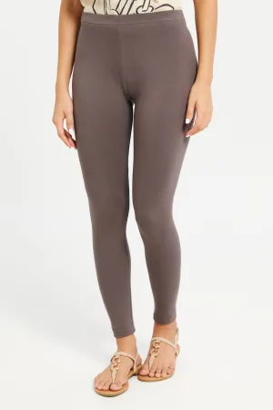 Women Brown Long Leggings