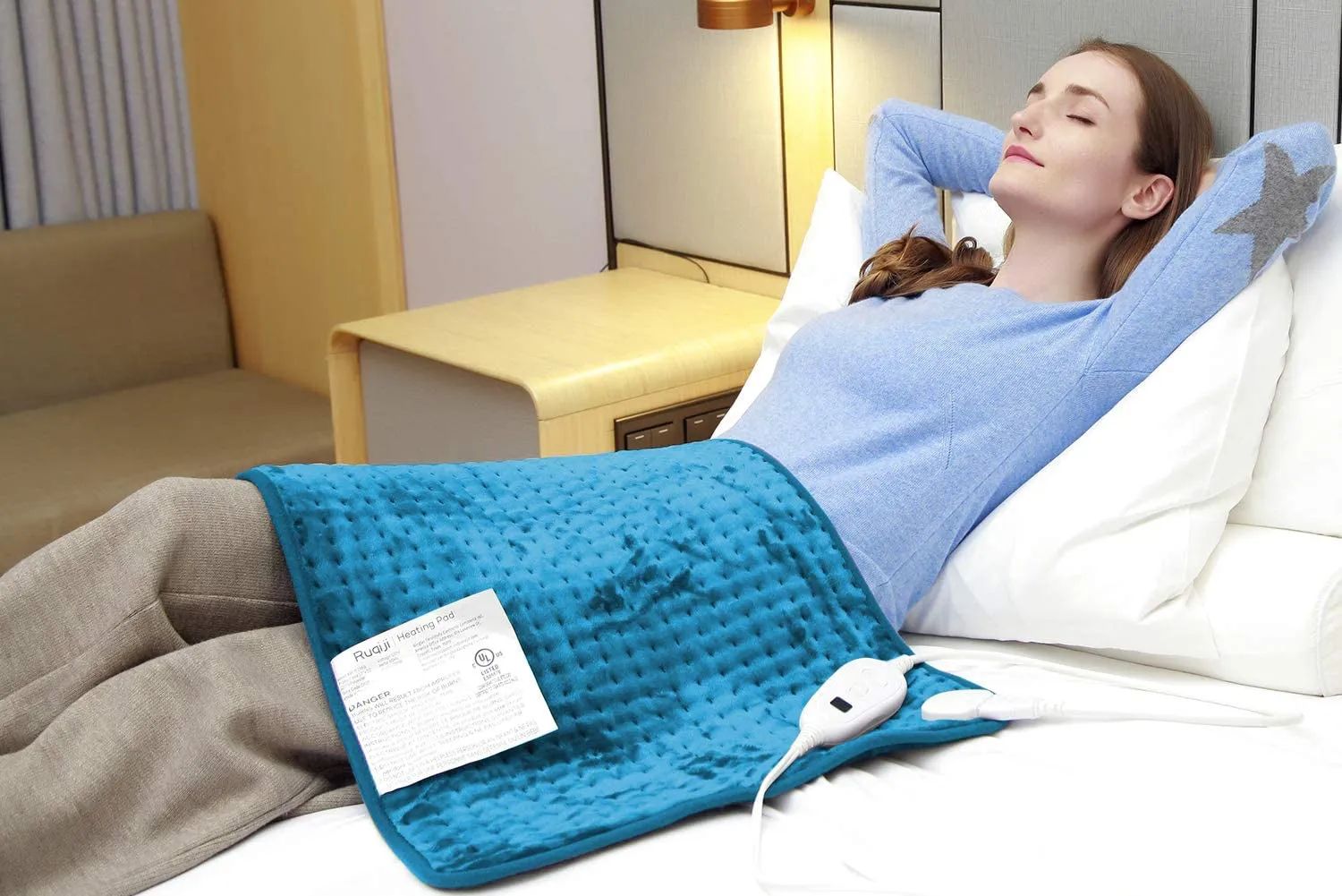 XXXL 17''X33''  King Size Heating Pad with Fast-Heating Technology&6 Temperature Settings, Flannel Electric Heating Pad/Pain Relief for Back/Neck/Shoulders/Abdomen/Legs